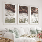 Aerial Shoreline Living Room Coastal Wall Decor - White Framed Poster with White Border - Artworksets