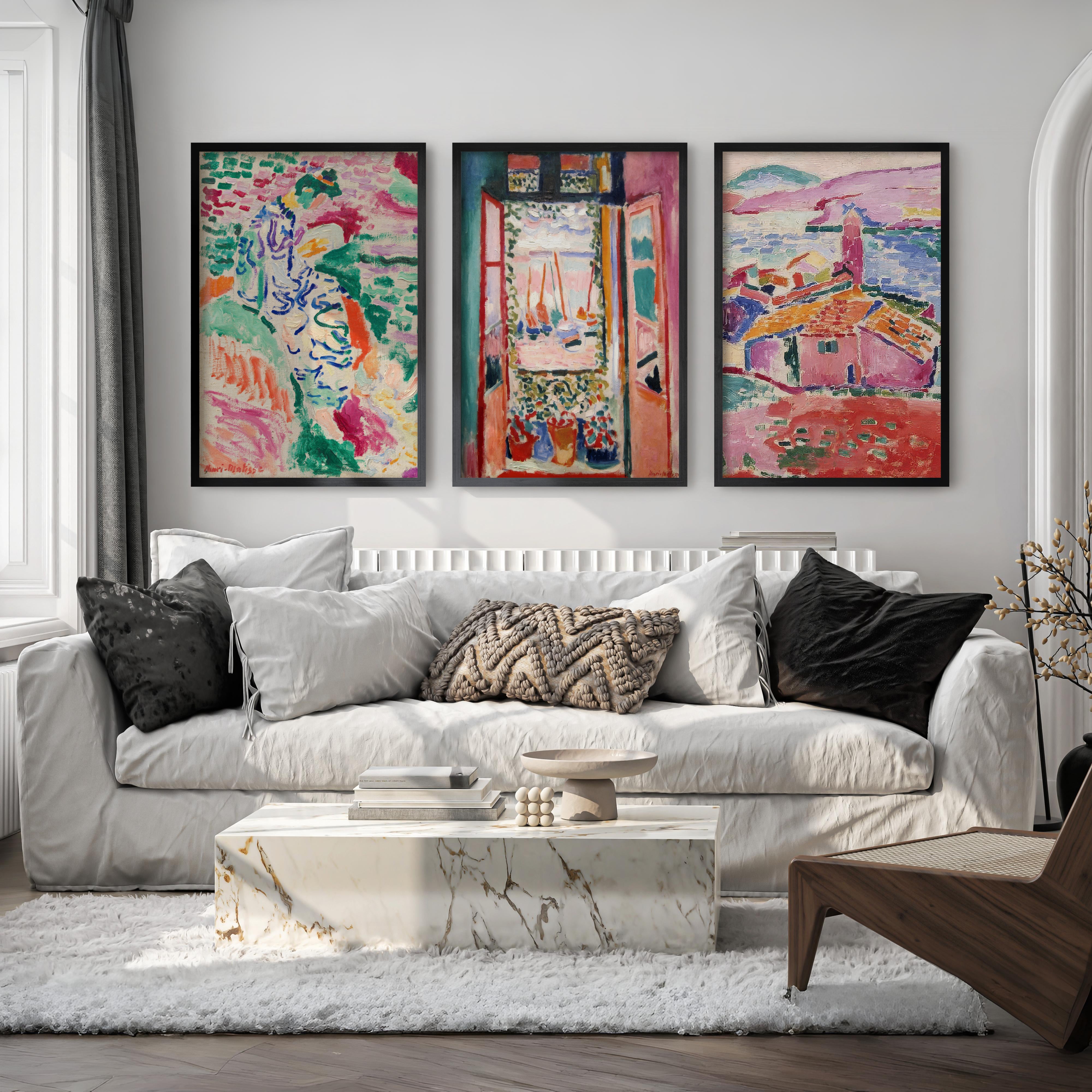 Matisse Poster – Fauvist Art Print Set of 3 - Black Framed Poster No Border - Artworksets