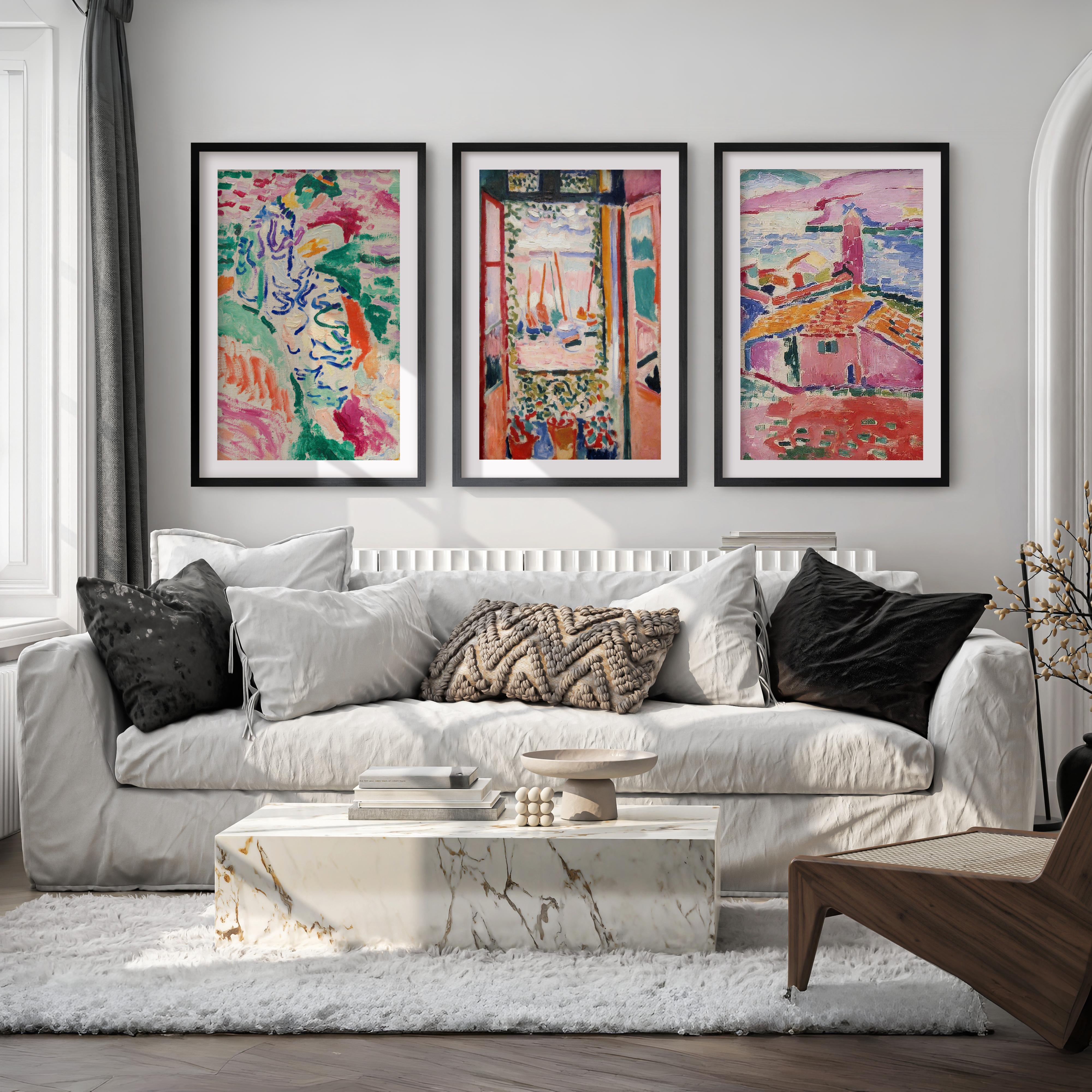 Matisse Poster – Fauvist Art Print Set of 3 - Black Framed Poster with White Border - Artworksets