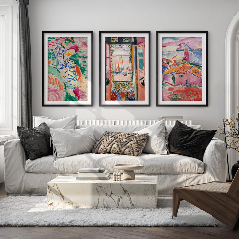 Matisse Poster – Fauvist Art Print Set of 3 - Black Framed Poster with White Border - Artworksets