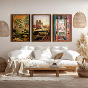 Matisse Prints – Brook with Aloes, Notre Dame & Open Window (Set of 3) - Dark Brown Framed Poster No Border - Artworksets
