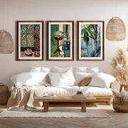 Matisse Prints for Sale – Egyptian Curtain, The Window & Trivaux Pond (Set of 3) - Dark Brown Framed Poster with White Border - Artworksets