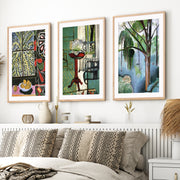 Matisse Prints for Sale – Egyptian Curtain, The Window & Trivaux Pond (Set of 3)- Natural Wood Framed Poster with White Border - Artworksets