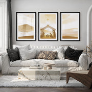 Minimalist Nativity Scene Triptych Wall Art Set - Black Framed Poster with White Border - Artworksets