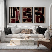 Organic Forms Modern and Abstract Paintings Set - Black Framed Poster No Border - Artworksets