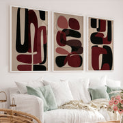 Organic Forms Modern and Abstract Paintings Set - White Framed Poster No Border - Artworksets