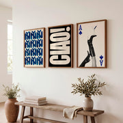Modern Retro Wall Art Featuring Bold CHAÓ Typography - Dark Brown Framed Poster No Border - Artworksets