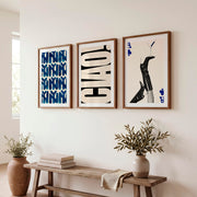Modern Retro Wall Art Featuring Bold CHAÓ Typography - Dark Brown Framed Poster with White Border - Artworksets