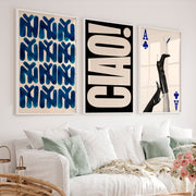 Modern Retro Wall Art Featuring Bold CHAÓ Typography - White Framed Poster No Border - Artworksets