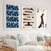Modern Retro Wall Art Featuring Bold CHAÓ Typography - White Framed Poster with White Border - Artworksets