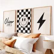 Oliver James Set with Modern Vintage Artwork - Natural Wood Framed Poster No Border - Artworksets