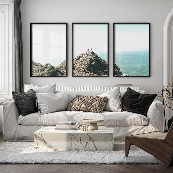 Ocean Ridge navy coastal wall art - Black Framed Poster No Border - Artworksets