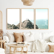 Ocean Ridge navy coastal wall art - Natural Wood Framed Poster No Border - Artworksets