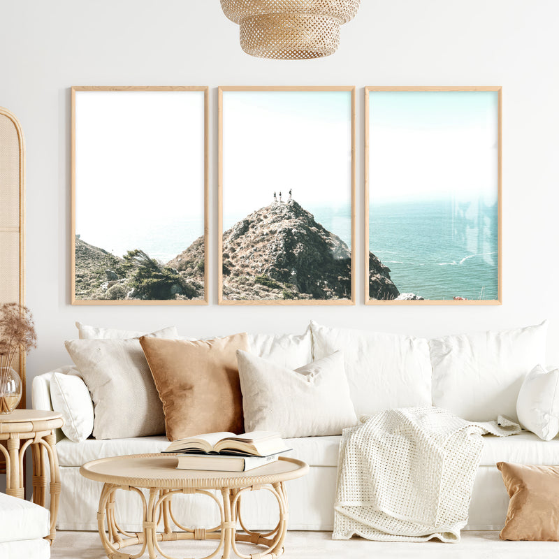 Ocean Ridge navy coastal wall art - Natural Wood Framed Poster No Border - Artworksets