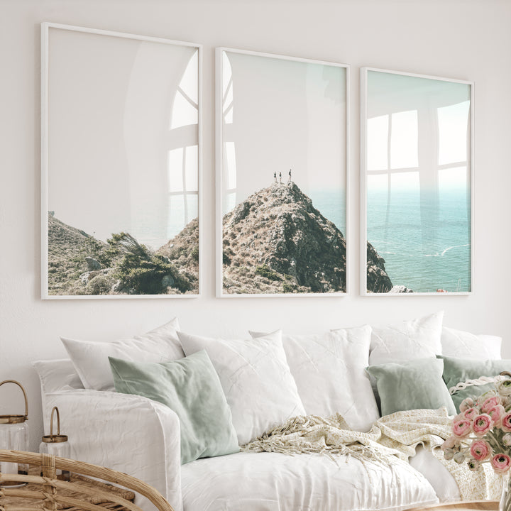 Ocean Ridge navy coastal wall art - White Framed Poster No Border - Artworksets