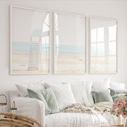 Lifeguard Chair ocean beach wall decor - White Framed Poster No Border - Artworksets