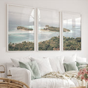 Island Lagoon Ocean Coastal Wall Art - White Framed Poster No Border - Artworksets