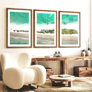 Aerial Island Lagoon ocean inspired artwork - Dark Brown Framed Poster with White Border - Artworksets