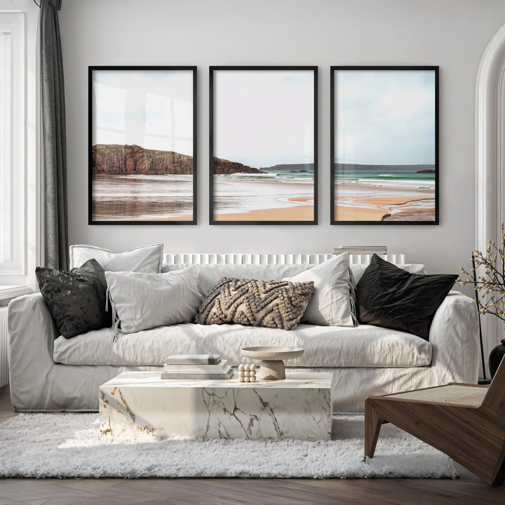 Rocky Shore ocean pictures for wall - Black Framed Poster No Border - Artworksets