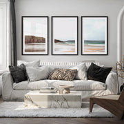 Rocky Shore ocean pictures for wall - Black Framed Poster with White Border - Artworksets