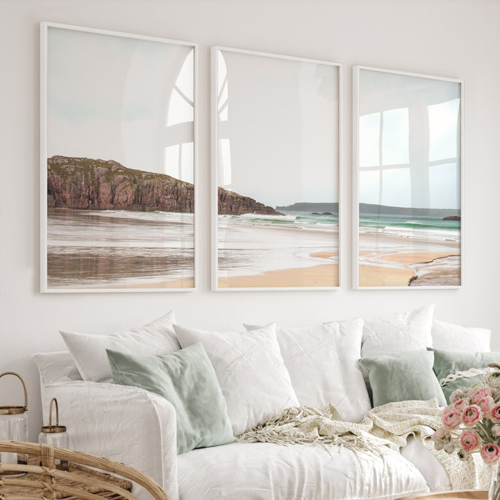 Rocky Shore ocean pictures for wall - White Framed Poster No Border - Artworksets