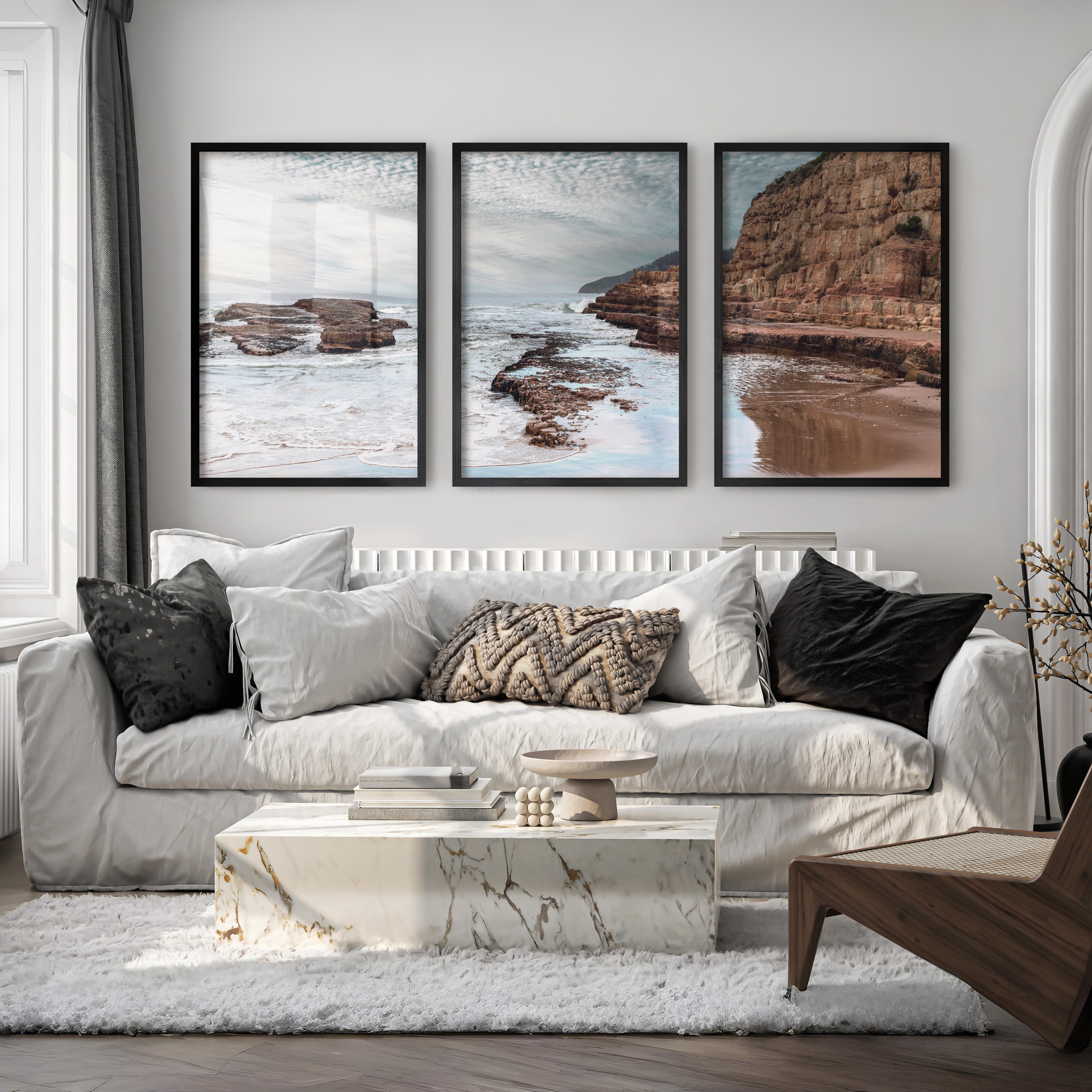 Rocky Cove ocean the wall - Black Framed Poster No Border - Artworksets