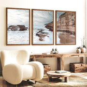 Rocky Cove ocean the wall - Dark Brown Framed Poster No Border - Artworksets