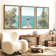 Cliffside ocean view poster - Dark Brown Framed Poster No Border - Artworksets