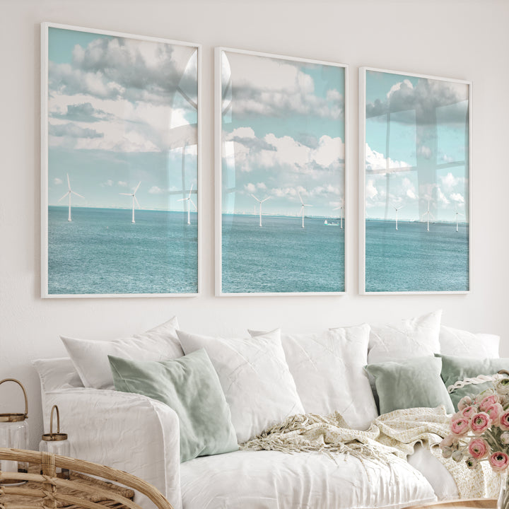 Offshore Wind Ocean Wall Decor for Living Room - White Framed Poster No Border - Artworksets