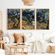 Olive Trees 1889 Wall Art – Vincent Van Gogh Painting Print - Natural Wood Framed Poster No Border - Artworksets