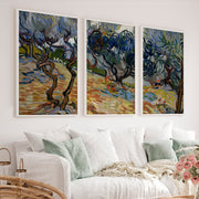 Olive Trees 1889 Wall Art – Vincent Van Gogh Painting Print - White Framed Poster No Border - Artworksets
