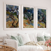 Olive Trees 1889 Wall Art – Vincent Van Gogh Painting Print - White Framed Poster with White Border - Artworksets