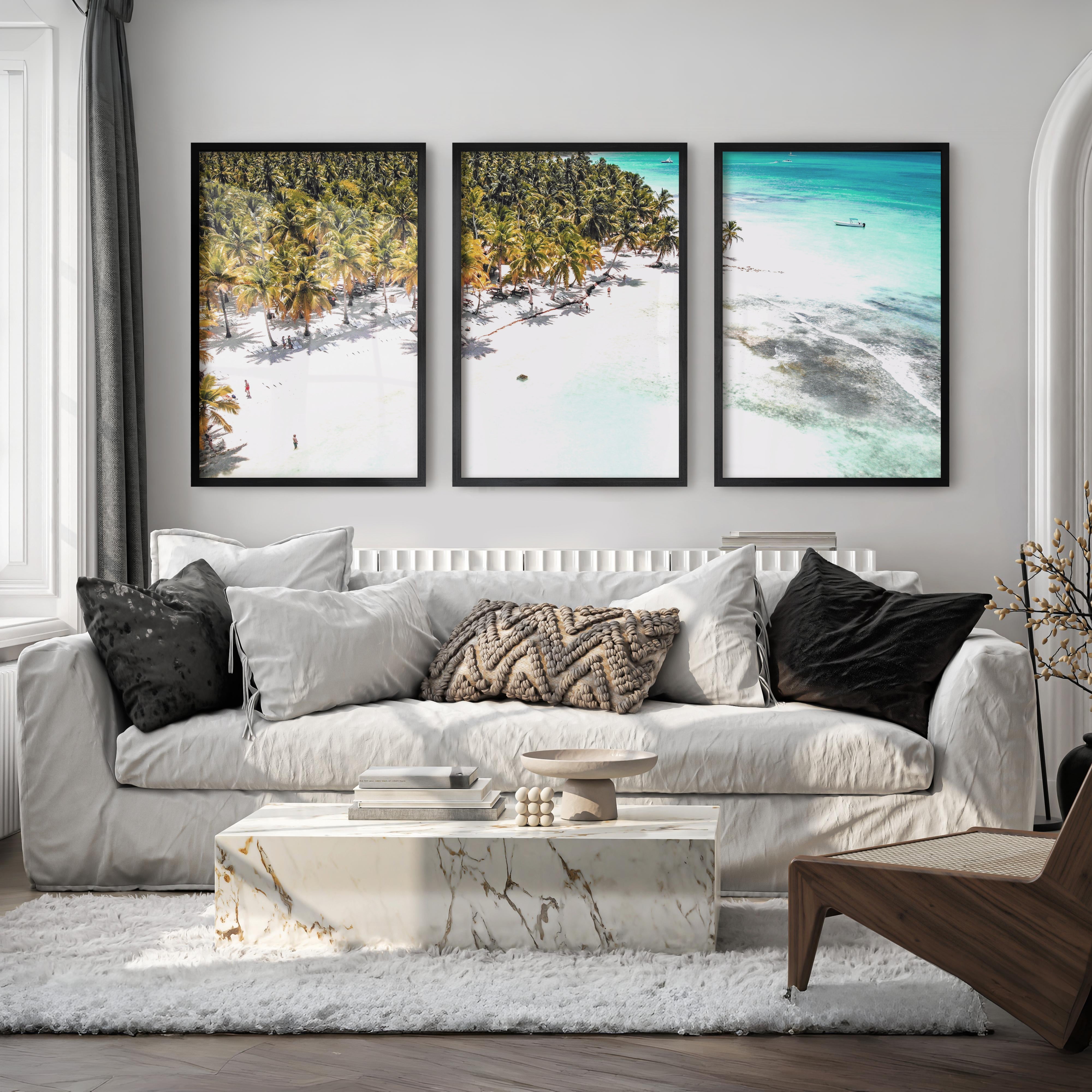 Palm Beach poster about sea Photography - Black Framed Poster No Border - Artworksets
