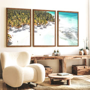 Palm Beach poster about sea Photography - Dark Brown Framed Poster No Border - Artworksets