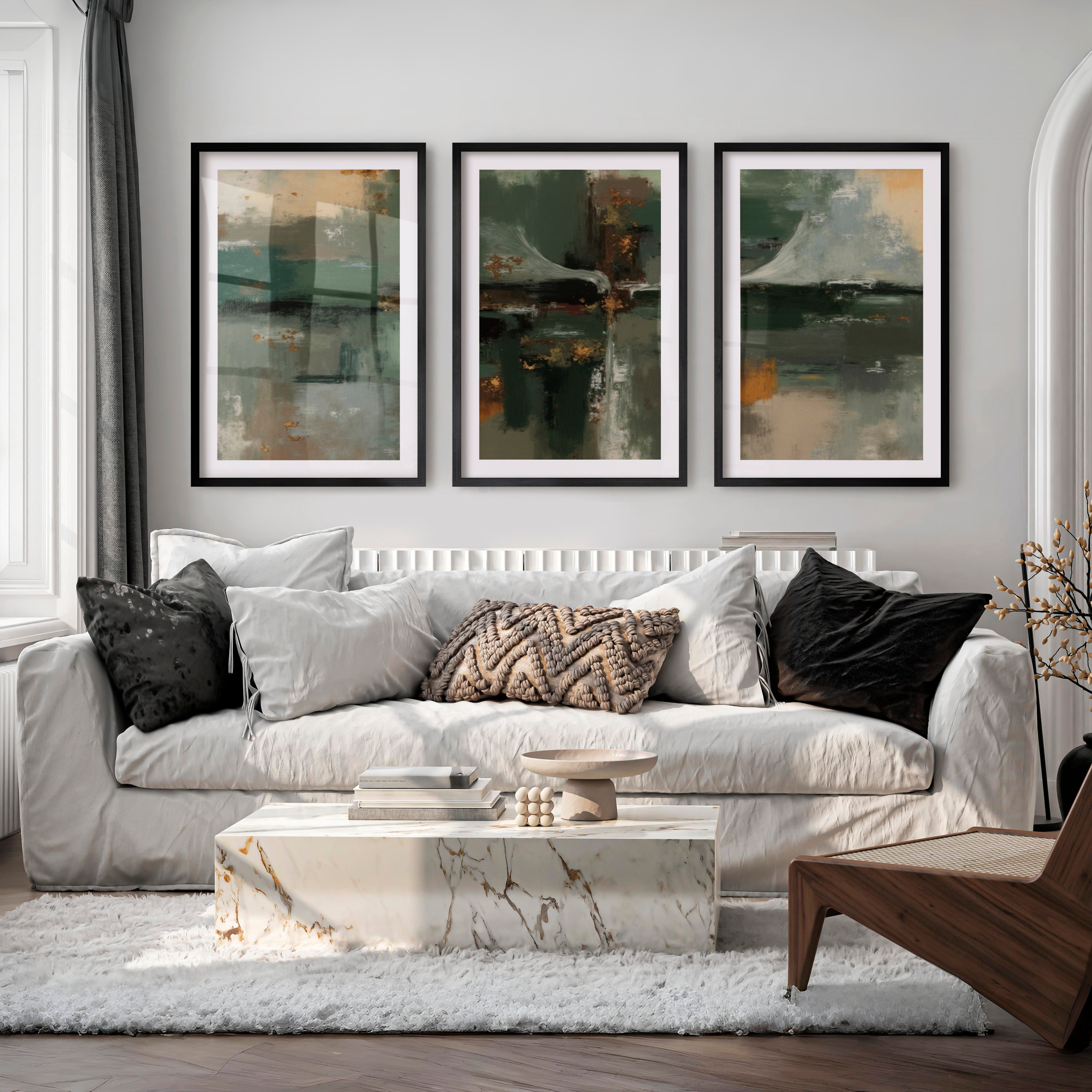 Poster Art Abstract – Modern Wall Decor Print - Black Framed Poster with White Border - Artworksets