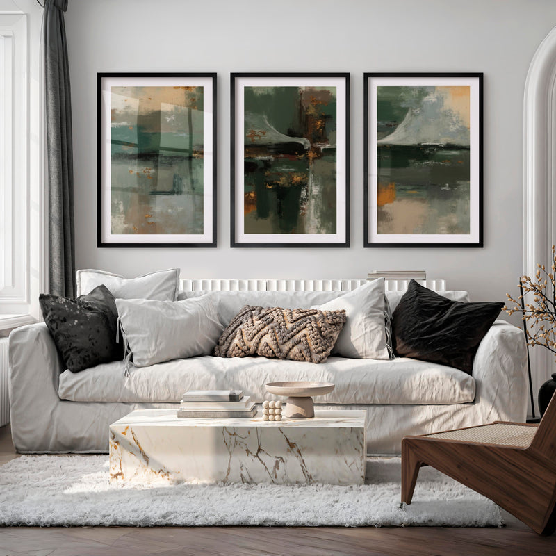 Poster Art Abstract – Modern Wall Decor Print - Black Framed Poster with White Border - Artworksets