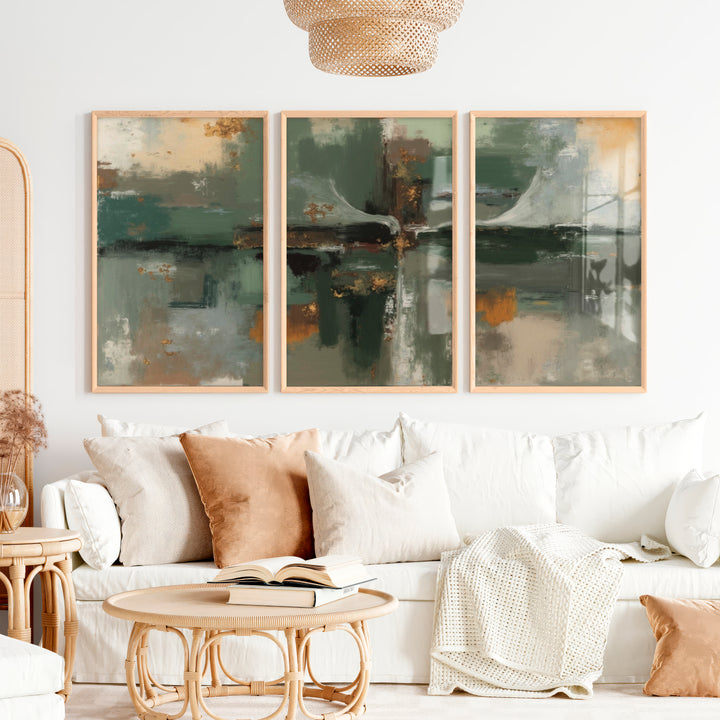 Poster Art Abstract – Modern Wall Decor Print - Natural Wood Framed Poster No Border - Artworksets