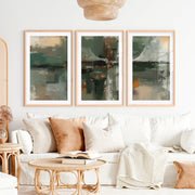 Poster Art Abstract – Modern Wall Decor Print- Natural Wood Framed Poster with White Border - Artworksets
