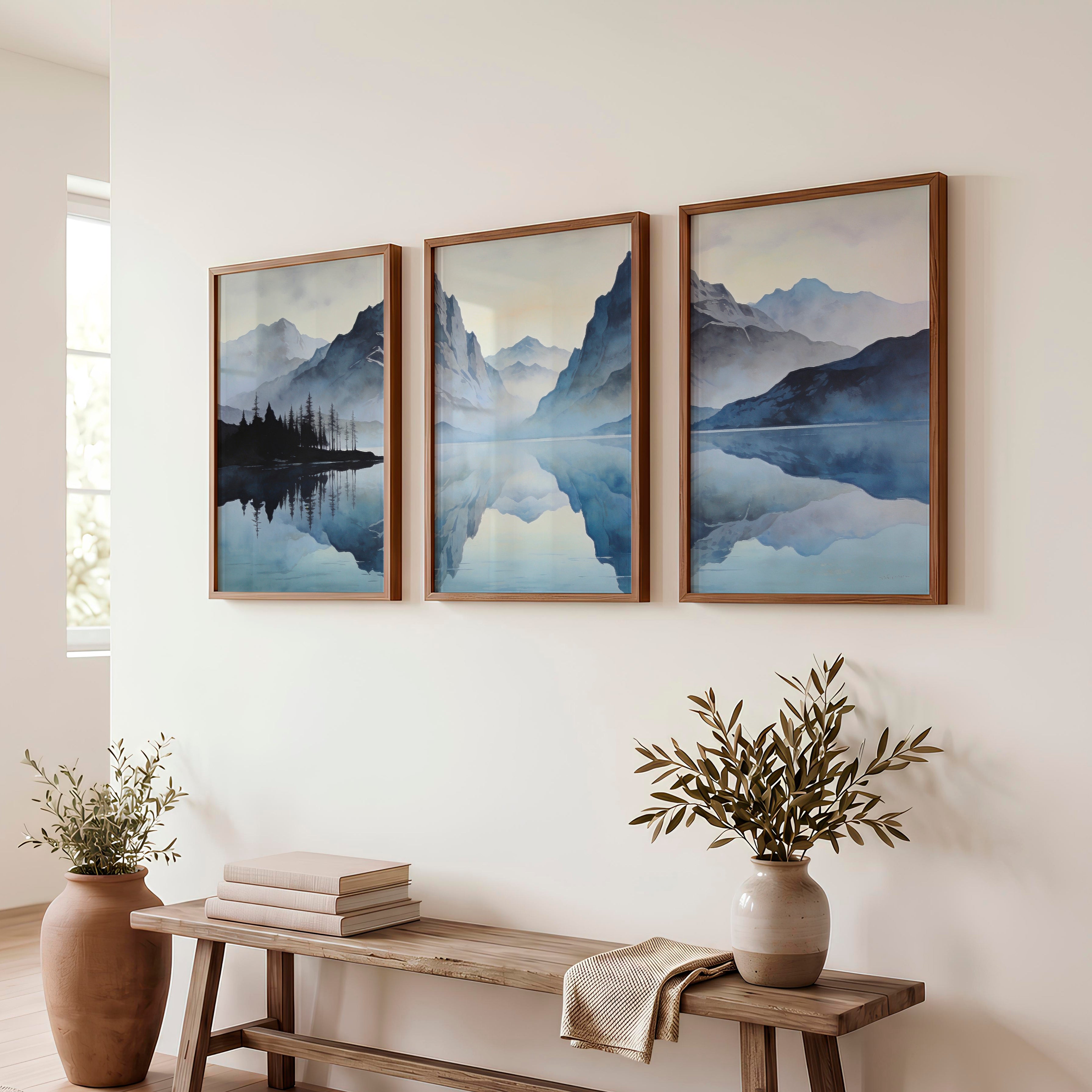 Misty Twin Peaks Poster Japandi - Dark Brown Framed Poster No Border - Artworksets