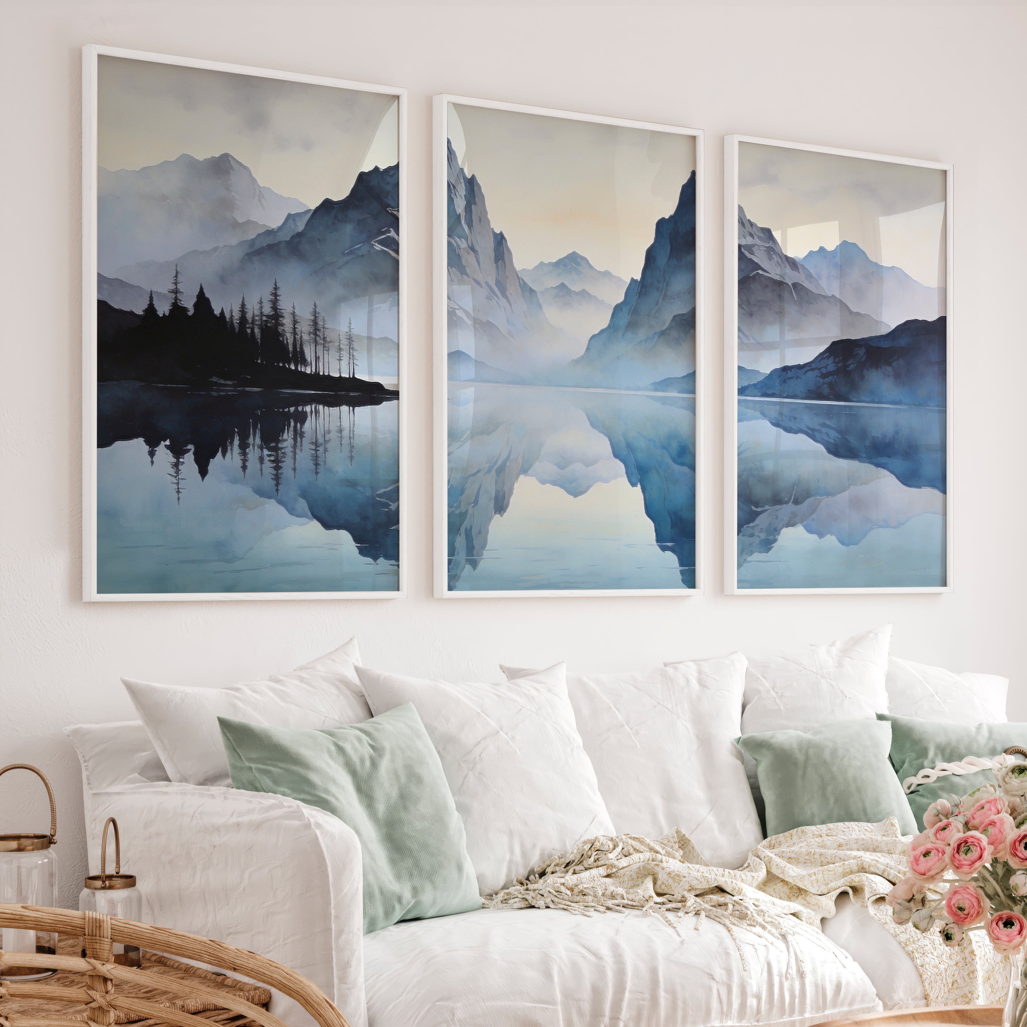 Misty Twin Peaks Poster Japandi - White Framed Poster No Border - Artworksets