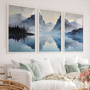 Misty Twin Peaks Poster Japandi - White Framed Poster No Border - Artworksets