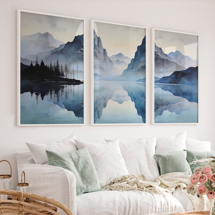 Misty Twin Peaks Poster Japandi - White Framed Poster No Border - Artworksets