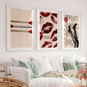 Amore Kiss Collage poster retro vintage - White Framed Poster with White Border - Artworksets