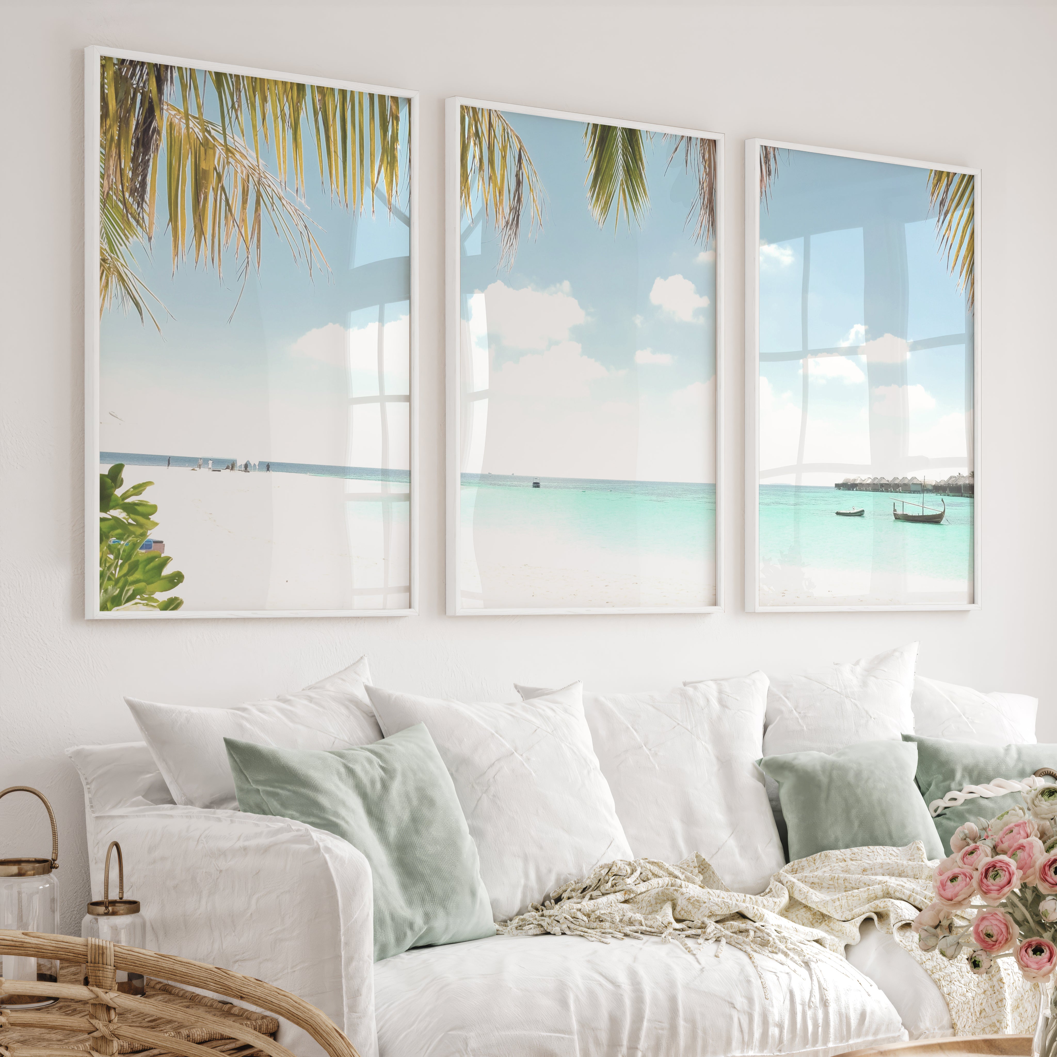 Palm Lagoon posters of the sea - White Framed Poster No Border - Artworksets