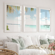 Palm Lagoon posters of the sea - White Framed Poster with White Border - Artworksets