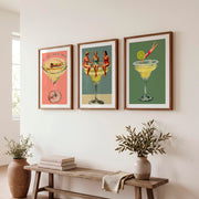 Poolside Margarita posters retro art - Dark Brown Framed Poster with White Border - Artworksets
