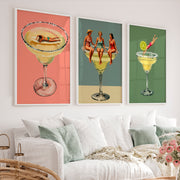 Poolside Margarita posters retro art - White Framed Poster No Border - Artworksets