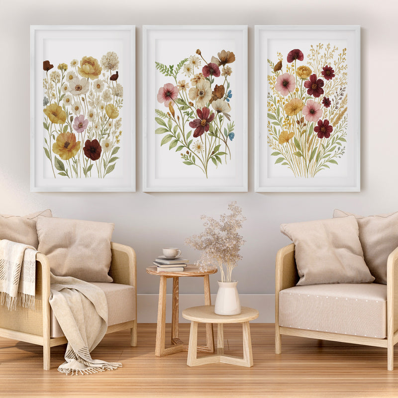 Pressed Flower Wall Art – Vintage Botanical Set of 3




 - White Framed Poster with White Border - Artworksets