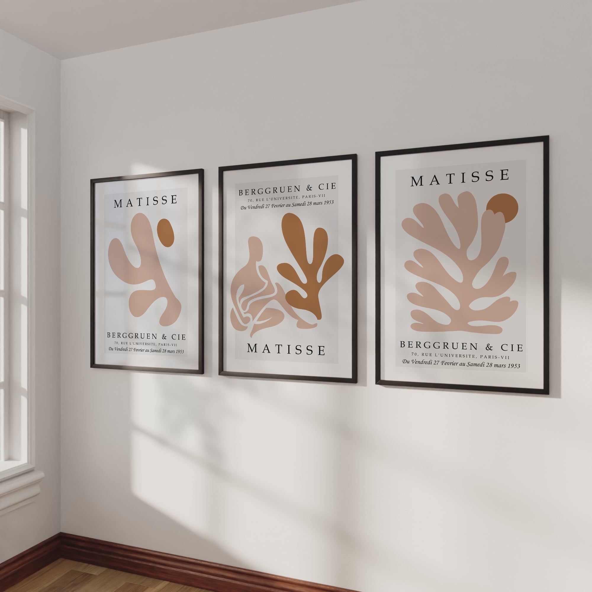 Matisse Poster Print – Neutral Abstract Wall Art Set of 3