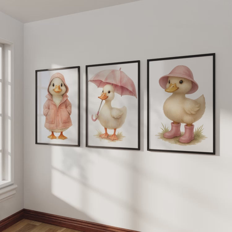 Duckling Nursery Wall Art – Cute Animal Print Trio